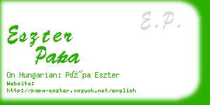 eszter papa business card